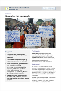Burundi at the Crossroads