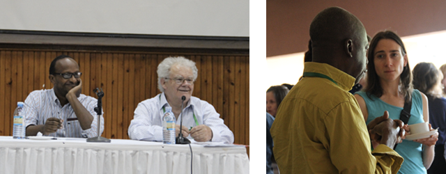 Left: Berouk Mesfin and Christopher Clapham on the 2013 Horn of Africa Course in Jinja, Uganda. Right: Jean Omasombo and Judith Verweijen on the 2014 Great Lakes Course in Bujumbura, Burundi.
