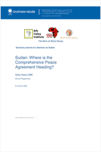 Sudan: Where is the Comprehensive Peace Agreement Heading?