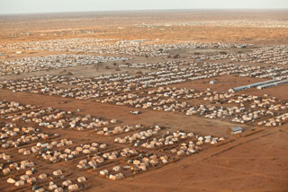 An aerial view of one of the camps at Dadaab. IOM/UNHCR / B.Bannon/ October, 2011