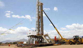 An oil rig in Turkana. Tullow’s new find at Agete raises Kenya’s prospects as an oil producer (FILE)
