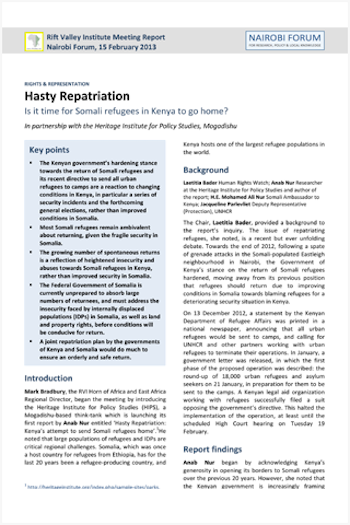 Hasty repatriation