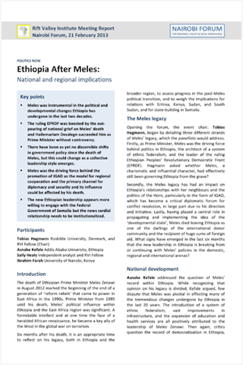 Ethiopia after Meles