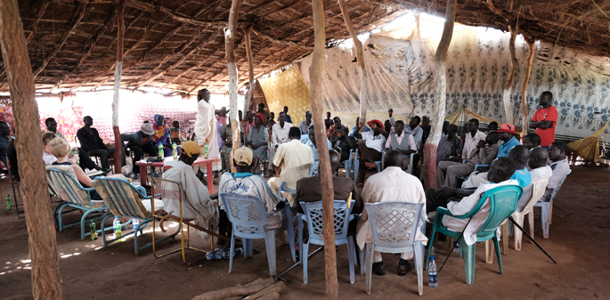 Chiefs meet under the auspices of an RVI research project on customary authorities in August 2017, in Aweil, South Sudan.