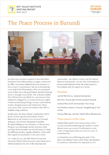 The Peace Process in Burundi