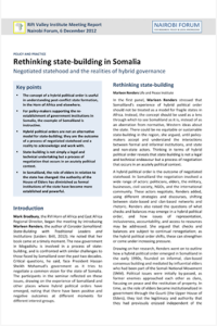 Rethinking state-building in Somalia