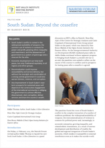 South Sudan: Beyond the ceasefire