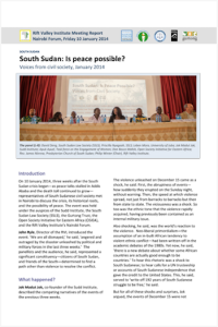 South Sudan: Is Peace Possible?
