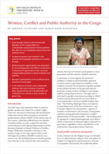 Women, Conflict and Public Authority in the Congo