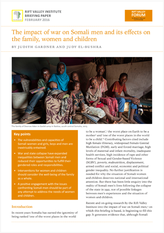 The impact of war on Somali men and its effects on the family, women and children