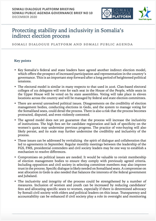 Protecting stability and inclusivity in Somalia’s indirect election process