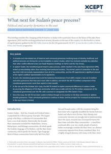 What next for Sudan’s peace process? Political and Security Dynamics in the East