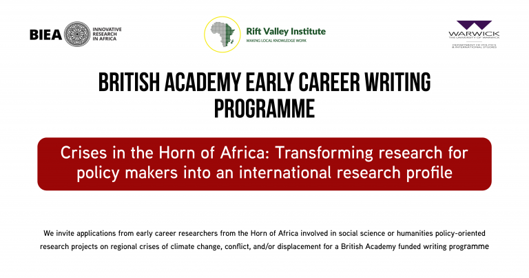 BRITISH ACADEMY EARLY CAREER WRITING PROGRAMME – Rift Valley Institute